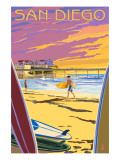 San Diego, California - Beach and Pier