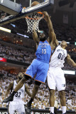 Oklahoma City Thunder v Memphis Grizzlies - Game Three, Memphis, TN - MAY 7: James Harden and Darre