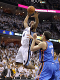 Oklahoma City Thunder v Memphis Grizzlies - Game Three, Memphis, TN - MAY 7: Sam Young and Nick Col