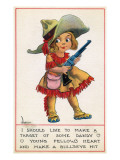 Comic Cartoon - Cowgirl Wants to Make a Bull