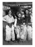 Men Dressed as Cowboys with Bottles of Whiskey