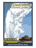 Old Faithful Lodge and Bus - Yellowstone National Park