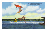 Cypress Gardens, Florida - View of Clowns Waterskiing