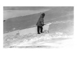 Kotzebue, Alaska - Eskimo Cutting Igloo Snow Blocks