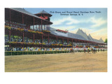 Buy Saratoga Springs, New York - Racetrack View of Clubhouse, Band Stand at AllPosters.com