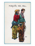 Comic Cartoon - Cowgirl Wants Cowboy to Forgive Her