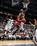 Chicago Bulls v Atlanta Hawks - Game Three, Atlanta, GA - MAY 6: Derrick Rose and Josh Smith Photographic Print