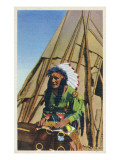 Buy View of a Native American outside of Teepee at AllPosters.com