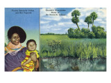 Buy Florida - Seminole Mother and Baby, View of Everglades at AllPosters.com