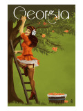 Buy Georgia Peach Orchard Pinup Girl at AllPosters.com