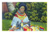 Buy Musa Isle, Florida - Seminole Woman Making a Dress at AllPosters.com
