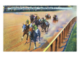 Buy Saratoga Springs, New York - Home Stretch on the Track at AllPosters.com