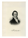 Steel Engraving Bust Portrait of William Clark