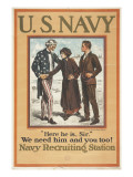 Buy "U.S. Navy--Here He Is, Sir", 1917 at AllPosters.com
