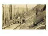 Loggers on Speeder Car Near Yacolt, WA, 1913
