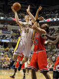 Chicago Bulls v Indiana Pacers - Game Three, Indianapolis, IN - APRIL 21: Tyler Hansbrough and Joak