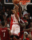 Miami Heat v Chicago Bulls - Game Two, Chicago, IL - MAY 18: Derrick Rose and LeBron James
