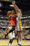 Chicago Bulls v Indiana Pacers - Game Three, Indianapolis, IN - APRIL 21: Derrick Rose and Jeff Fos
