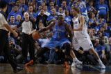 Oklahoma City Thunder v Dallas Mavericks - Game One, Dallas, TX - MAY 17: Kendrick Perkins and Dirk