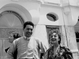 Edith Piaf with Jacques Pills in Cannes, France, married 1952 to 1956