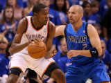 Dallas Mavericks v Oklahoma City Thunder - Game Four, Oklahoma City, OK - MAY 23: Kevin Durant and 
