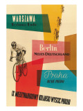 Bicycle Race, Warsaw, Berlin, Prague Premium Poster