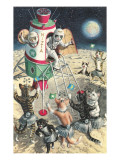 Buy Cat Astronauts Landing on Female Cat Planet at AllPosters.com