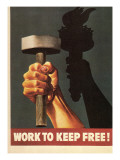 Work to Keep Free, Hand Holding Hammer