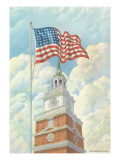 Flag over Indepence Hall, Philadelphia, Pennsylvania
