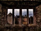 View Through a Stone Window of Ruined Castle