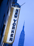 USA, New York City, Manhattan, New Yorker Hotel and Empire State Building
