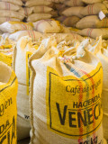 Colombia, Caldas, Manizales, Hacienda Venecia, Coffee in Sisal Bags Ready for Export
