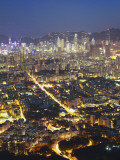 City Skyline of Kowloon and Hong Kong Island from Lion Rock, Hong Kong, China