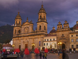 Colombia, Bogota, Plaza De Bolivar, Neoclassical Cathedral Primada De Colombia at Christmas