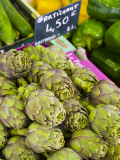France, Provence-Alpes-Cote D'Azur, Cannes, Old Town Le Suquet, Market, Artichokes