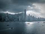 Skyline of Hong Kong Island Viewed across Victoria Harbour, Hong Kong, China