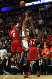 Buy Miami Heat v Chicago Bulls - Game Five, Chicago, IL - MAY 26: Derrick Rose, LeBron James and Udonis at AllPosters.com