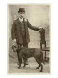 Man with his Black Labrador