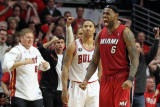 Miami Heat v Chicago Bulls - Game Five, Chicago, IL - MAY 26: LeBron James and Derrick Rose