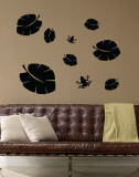 Buy Black Tropical Leaves with Frogs at AllPosters.com