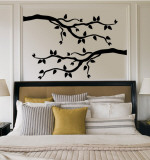 Black Branch With Leaves Wall Decal