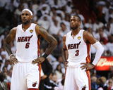 Dallas Mavericks v Miami Heat - Game Two, Miami, FL - JUNE 2: LeBron James and Dwyane Wade