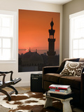 Egypt, Cairo, Islamic Quarter, Silhouette of Minarets and Mosques