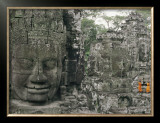 Two Monks in Orange Robes are Standing Near a Buddhist Temple