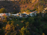 Houses on a Hill at Dawn, Mulholland Drive, Hollywood Hills, Los Angeles County, California, USA