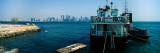 Anchored Ship with City Skyline in the Background, Doha, Ad Dawhah, Qatar 2010