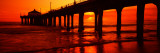 Buy Silhouette of a Pier at Sunset, Manhattan Beach Pier, Manhattan Beach, Los Angeles County, CA at AllPosters.com