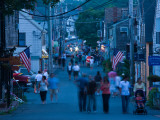 Tourists Walking in a Street, Bearskin Neck, Rockport, Cape Ann, Massachusetts, USA