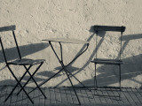 Table And Chairs at a Sidewalk Cafe, Colonia Del Sacramento, Uruguay