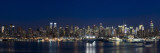 Buildings in a City Lit Up at Dusk, Hudson River, Midtown Manhattan, New York City